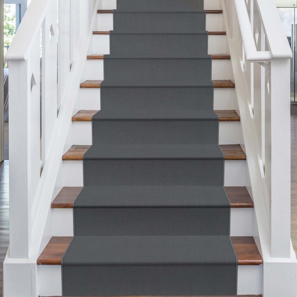 gray stair carpet